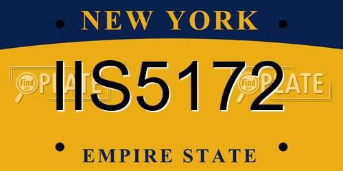 IIS5172 New York License Plate
