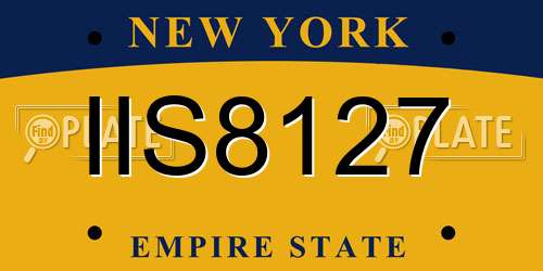 IIS8127 New York License Plate