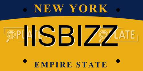 IISBIZZ New York License Plate