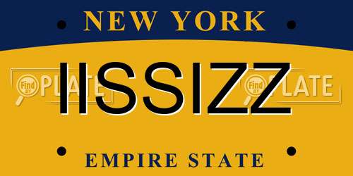 IISSIZZ New York License Plate