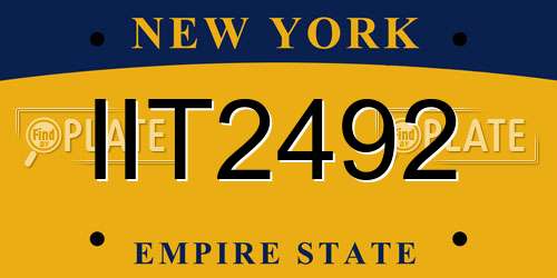 IIT2492 New York License Plate