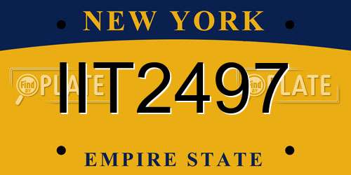 IIT2497 New York License Plate