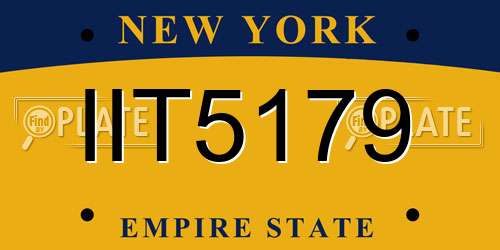 IIT5179 New York License Plate