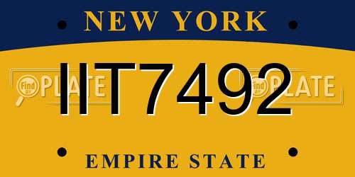 IIT7492 New York License Plate