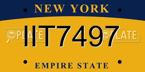 IIT7497 New York License Plate
