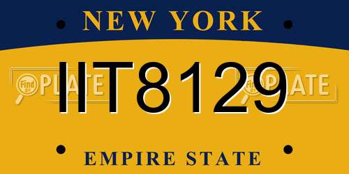 IIT8129 New York License Plate