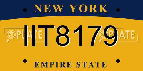 IIT8179 New York License Plate