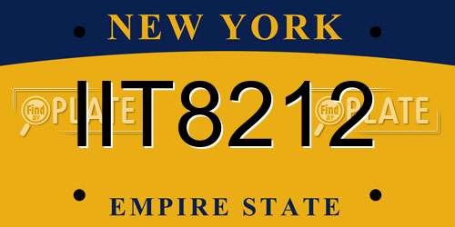 IIT8212 New York License Plate