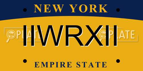 IIWRXII New York License Plate