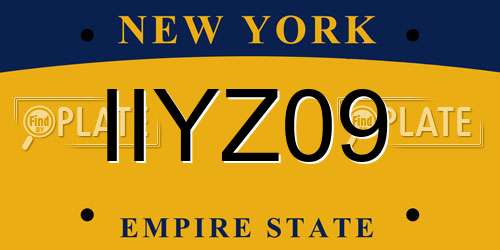 IIYZ09 New York License Plate