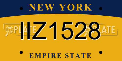 IIZ1528 New York License Plate