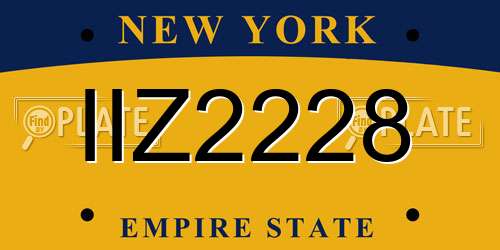 IIZ2228 New York License Plate