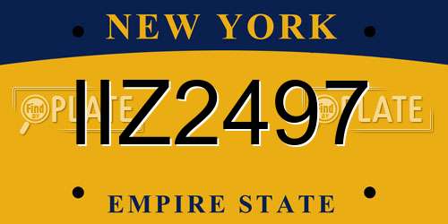 IIZ2497 New York License Plate