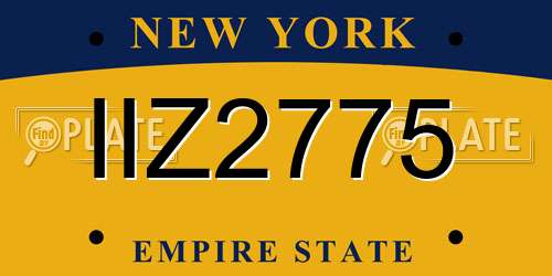 IIZ2775 New York License Plate