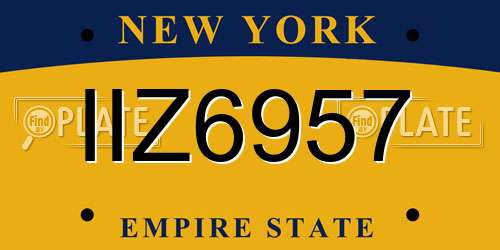 IIZ6957 New York License Plate