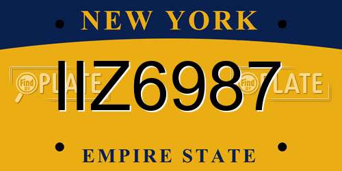 IIZ6987 New York License Plate
