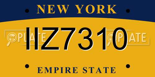 IIZ7310 New York License Plate