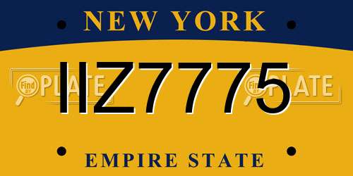 IIZ7775 New York License Plate