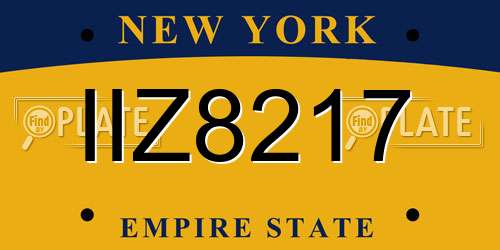 IIZ8217 New York License Plate