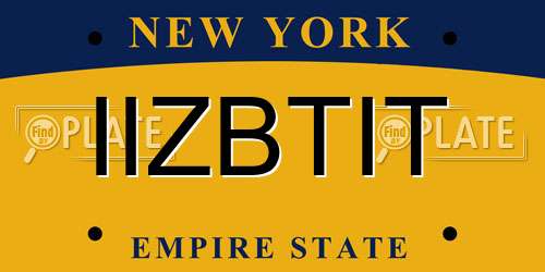 IIZBTIT New York License Plate