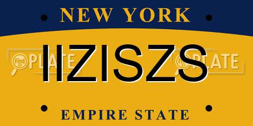 IIZISZS New York License Plate