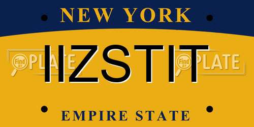 IIZSTIT New York License Plate