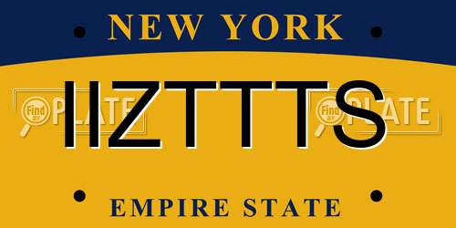 IIZTTTS New York License Plate
