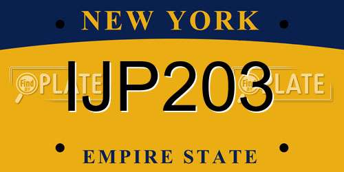 IJP203 New York License Plate