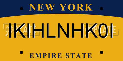 IKIHLNHK0I New York License Plate