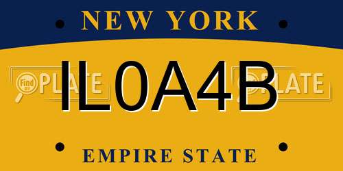 IL0A4B New York License Plate
