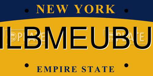 ILBMEUBU New York License Plate