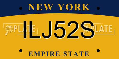 ILJ52S New York License Plate