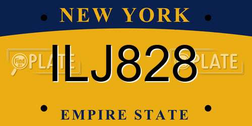ILJ828 New York License Plate