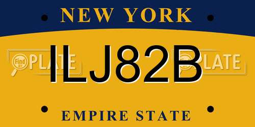 ILJ82B New York License Plate