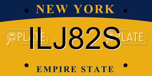 ILJ82S New York License Plate