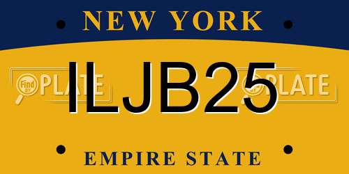 ILJB25 New York License Plate