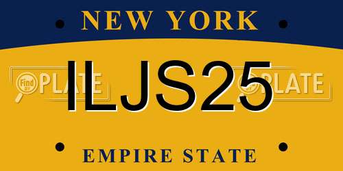 ILJS25 New York License Plate