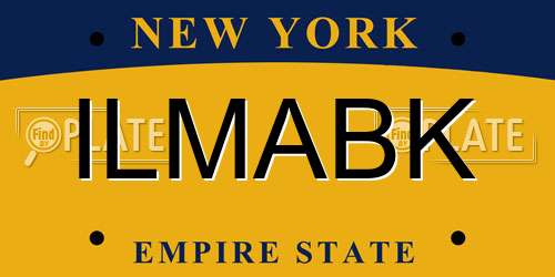 ILMABK New York License Plate