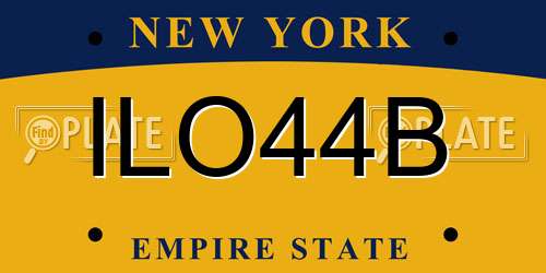 ILO44B New York License Plate