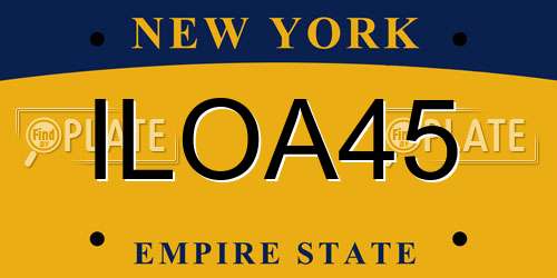 ILOA45 New York License Plate