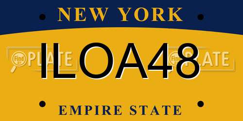 ILOA48 New York License Plate