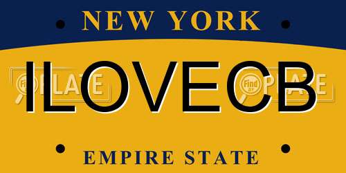 ILOVECB New York License Plate