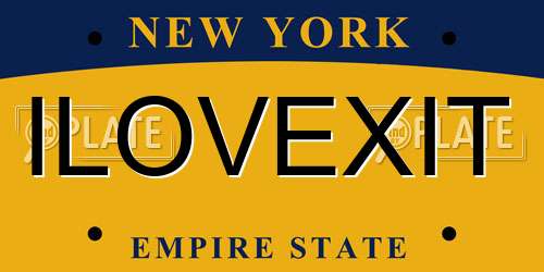ILOVEXIT New York License Plate