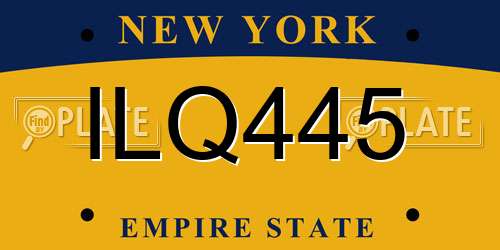 ILQ445 New York License Plate