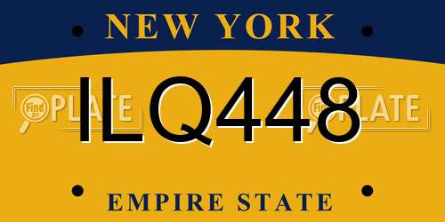 ILQ448 New York License Plate