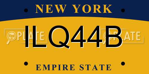 ILQ44B New York License Plate
