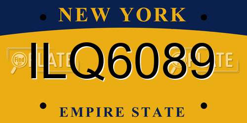 ILQ6089 New York License Plate