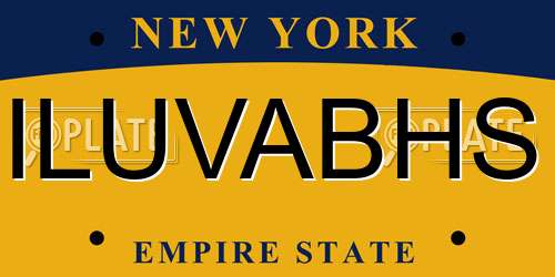 ILUVABHS New York License Plate