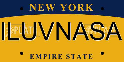 ILUVNASA New York License Plate