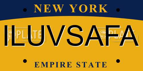 ILUVSAFA New York License Plate